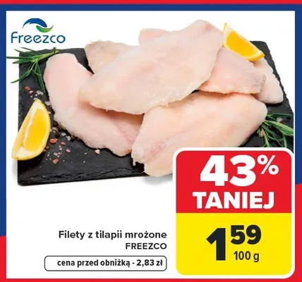 Filety z tilapii mrożone Freezco promocja w Carrefour
