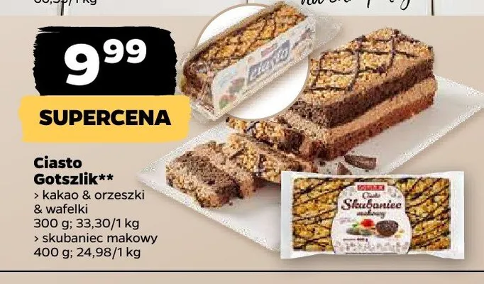 Ciasto Gotszlik kakao & orzełki & wafelki promocja w Netto