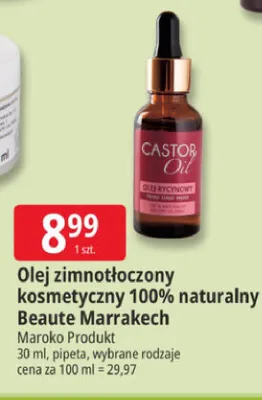 Olej zimnotłoczony kosmetyczny 100% naturalny Beaute Marrakech promocja w Leclerc