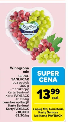 Winogrona mix serce promocja w Carrefour