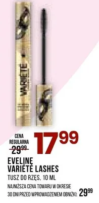 Tusz do rzęs Eveline Variete Lashes różne rodzaje promocja w Drogerie Natura