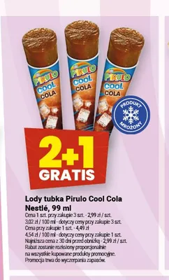 Lody tubka Pirulo Cool Cola Nestlé promocja w Twój Market