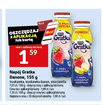 Napój jogurtowy Gratka truskawkowo-bananowy promocja w Twój Market