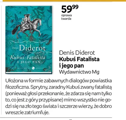 Książka Denis Diderot Kubuś Fatalista i jego pan promocja w Empik