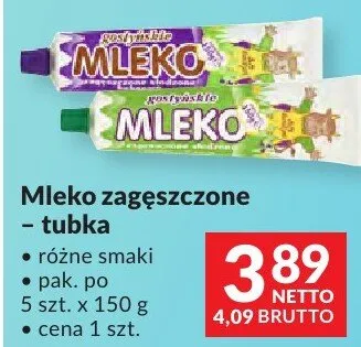 Mleko zagęszczone tubka różne smaki promocja w Makro