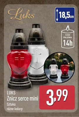 Znicz serce mini Luks promocja w Aldi