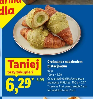Croissant z nadzieniem pistacjowym promocja w Lidl