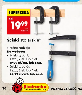 Ściski stolarskie typu F Niteo promocja w Biedronka