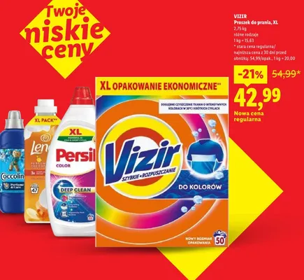Proszek do prania XL Vizir promocja w Lidl
