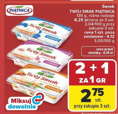 Serek twój smak różne rodzaje promocja w Carrefour