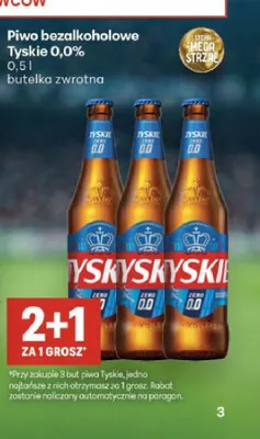 Piwo bezalkoholowe Tyskie 0,0% promocja w Delikatesy Centrum