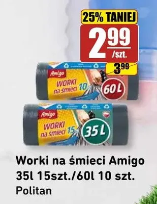 Worki na śmieci Amigo 35 l promocja w API Market