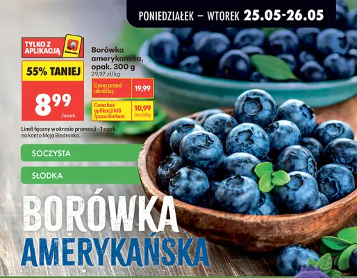 Borówka amerykańska promocja w Biedronka