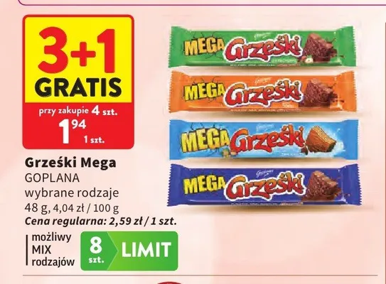 Wafel Grześki Mega kakaowy promocja w Intermarche