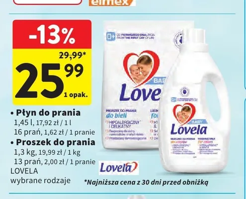 Płyn do prania Lovela Baby promocja w Intermarche