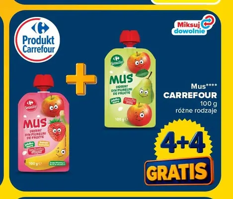 Mus jabłko banan truskawka smoczy owoc Carrefour promocja w Carrefour