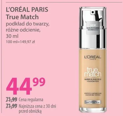Podkład L'ORÉAL PARIS True Match promocja w Hebe