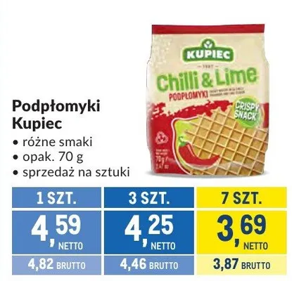 Podpłomyki Kupiec - różne smaki promocja w Makro