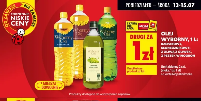 Olej z oliwą z oliwek Wyborny promocja w Biedronka