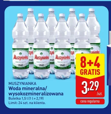 Woda mineralna wysokozmineralizowana Muszynianka promocja w Aldi
