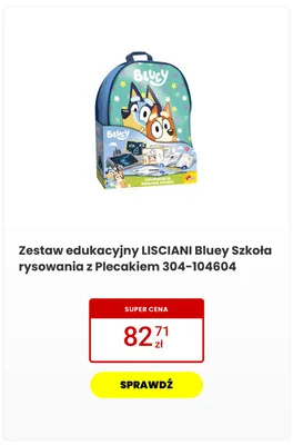 Zestaw edukacyjny Lisciani Bluey Szkoła rysowania z plecakiem promocja w Media Expert