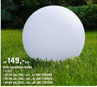 Kula ogrodowa Globo 1xE27 ∅40cm promocja w OBI