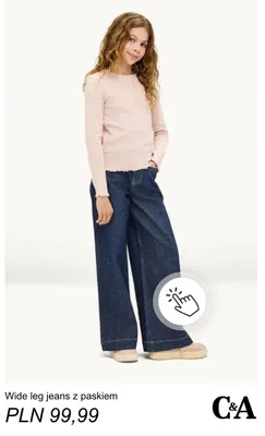 Wide leg jeans z paskiem C & A promocja w C&A