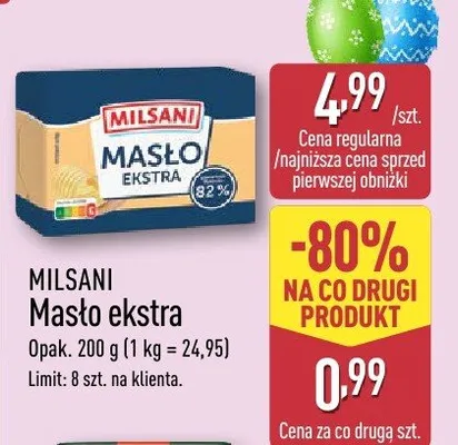 Masło ekstra Milsani promocja w Aldi