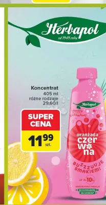 Koncentrat napoju Herbapol oranżada czerwona promocja w Carrefour Market