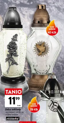 Znicz szklany 28-30 cm Original Płomyk promocja w Intermarche