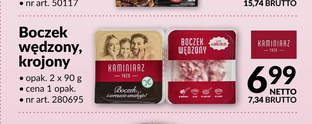 Boczek wędzony krojony 2-pak Kaminiarz promocja w Makro