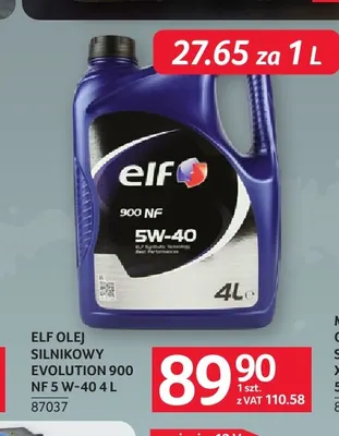 Olej silnikowy Evolution 900 Nf 5W-40 Elf promocja w Selgros
