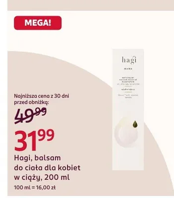 Balsam do ciała dla kobiet w ciąży Hagi promocja w Rossmann
