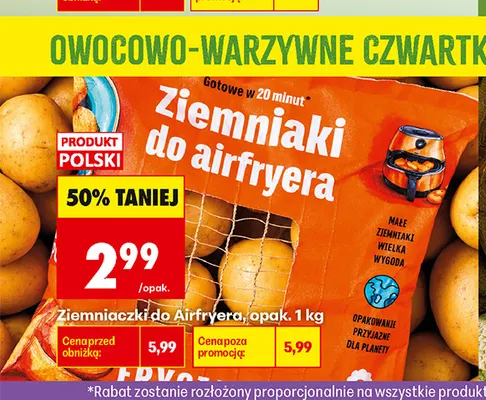 Ziemniaczki do airfryera polskie promocja w Biedronka