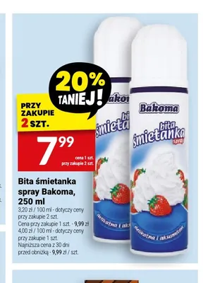 Bita śmietanka spray Bakoma promocja w Twój Market