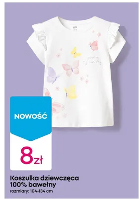 Koszulka dziewczęca 100% bawełny promocja w Pepco