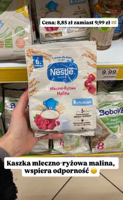 Kaszka mleczno-ryżowa malina promocja w Dino