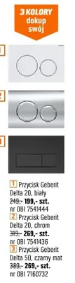 Przycisk Geberit Delta 20 chrom nr OBI 7541436 promocja w OBI