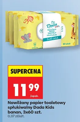 Chusteczki nawilżane Dada Kids banan promocja w Biedronka
