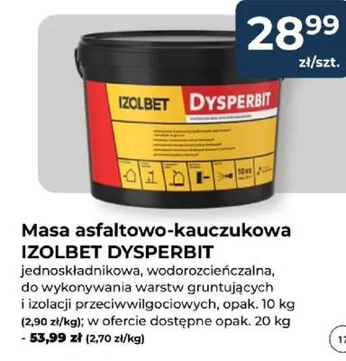 Masa asfaltowo-kauczukowa DYSPERBIT promocja w PSB Mrówka