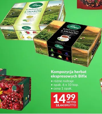 Kompozycja herbat ekspresowych Bifix różne rodzaje promocja w Makro