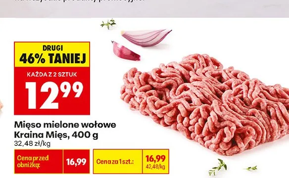 Mięso mielone wołowe Kraina Mięs promocja w Biedronka