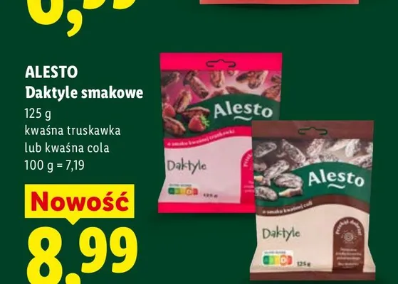 Daktyle smakowe Alesto kwaśna cola promocja w Lidl