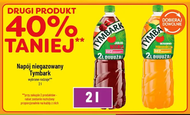 Napój niegazowany Tymbark brzoskwinia pomarańcza promocja w POLOmarket