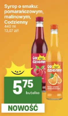Syrop o smaku: pomarańczowym, malinowym Codzienny promocja w Delikatesy Centrum
