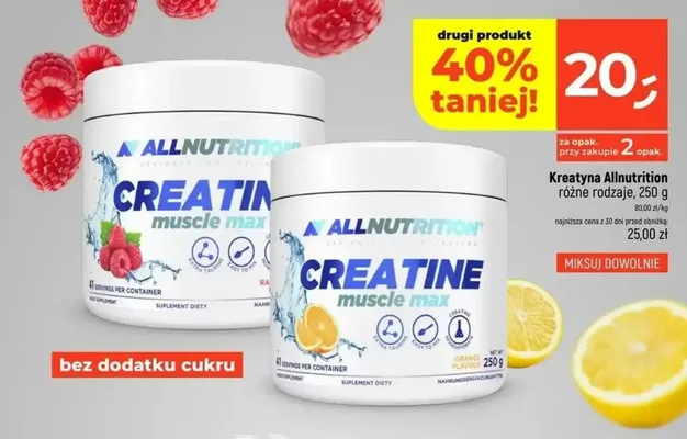 Kreatyna Allnutrition Creatine muscle max malinowa promocja w Dealz