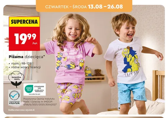 Piżama dziecięca promocja w Biedronka