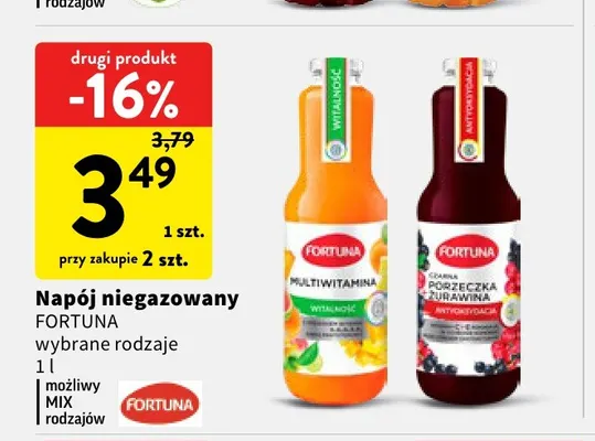 Napój niegazowany Fortuna multiwitamina witalność promocja w Intermarche