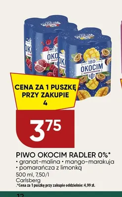 Piwo bezalkoholowe Okocim Radler granat-malina promocja w Chata Polska