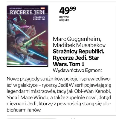 Komiks Strażnicy Republiki. Rycerze Jedi. Star Wars. Tom 1 Egmont promocja w Empik